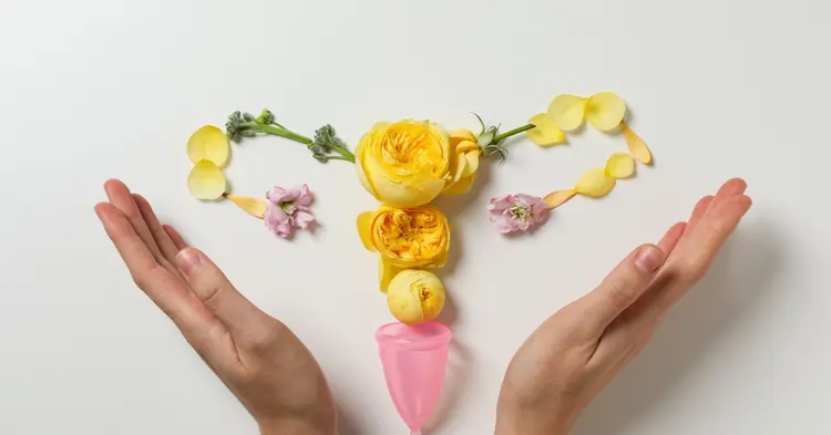 immagine colorata con fiori e mani che simboleggia un utero | Dimann